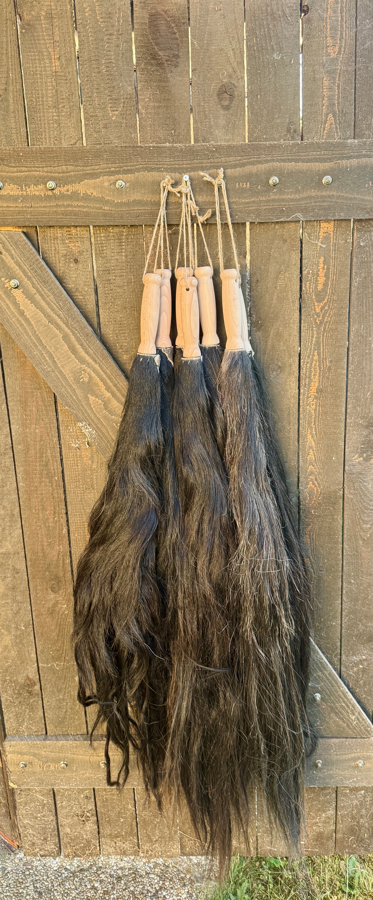 Pferde Schweif Schwarz mit Griff