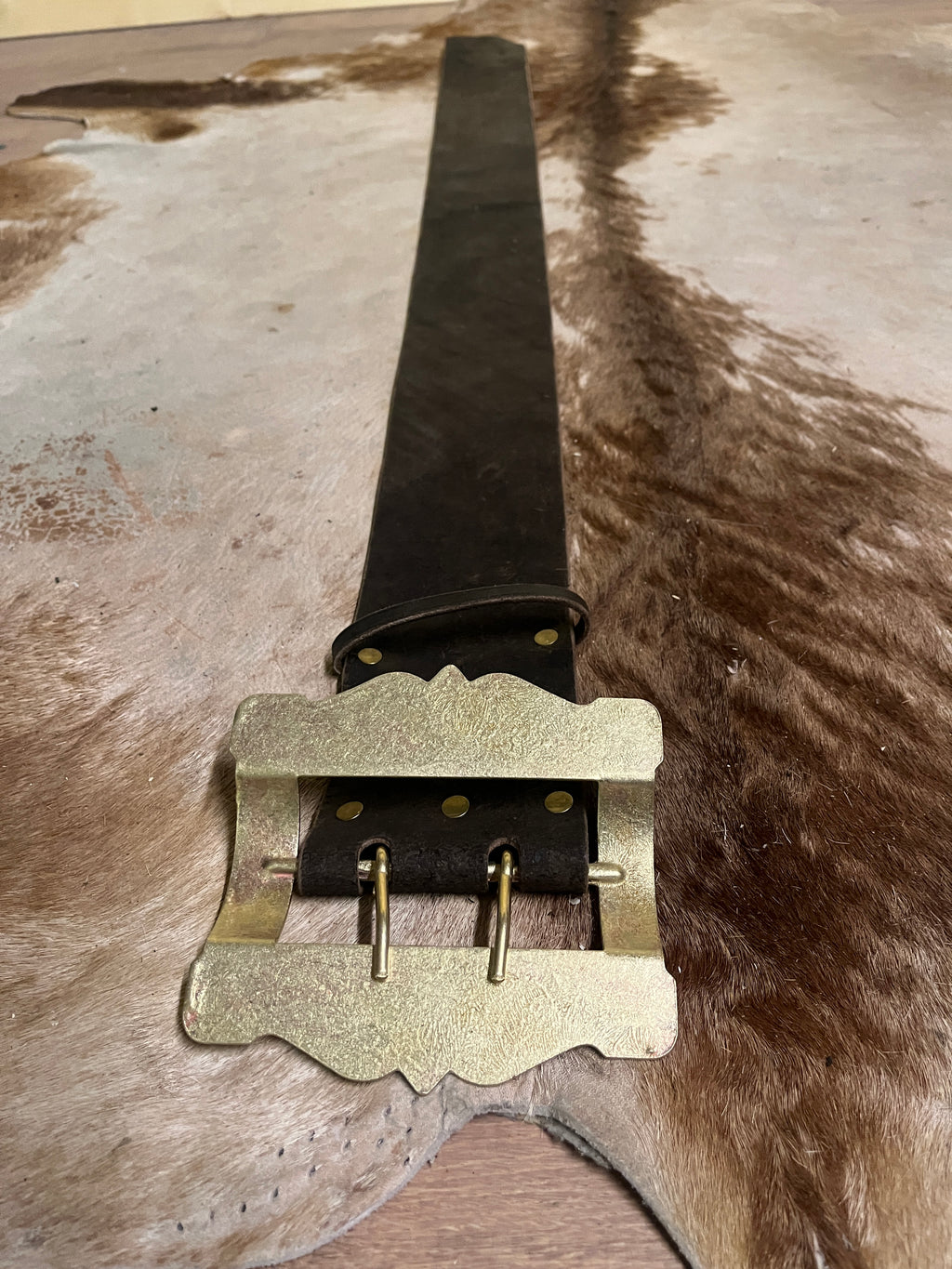 Krampusgürtel Braun/Messing