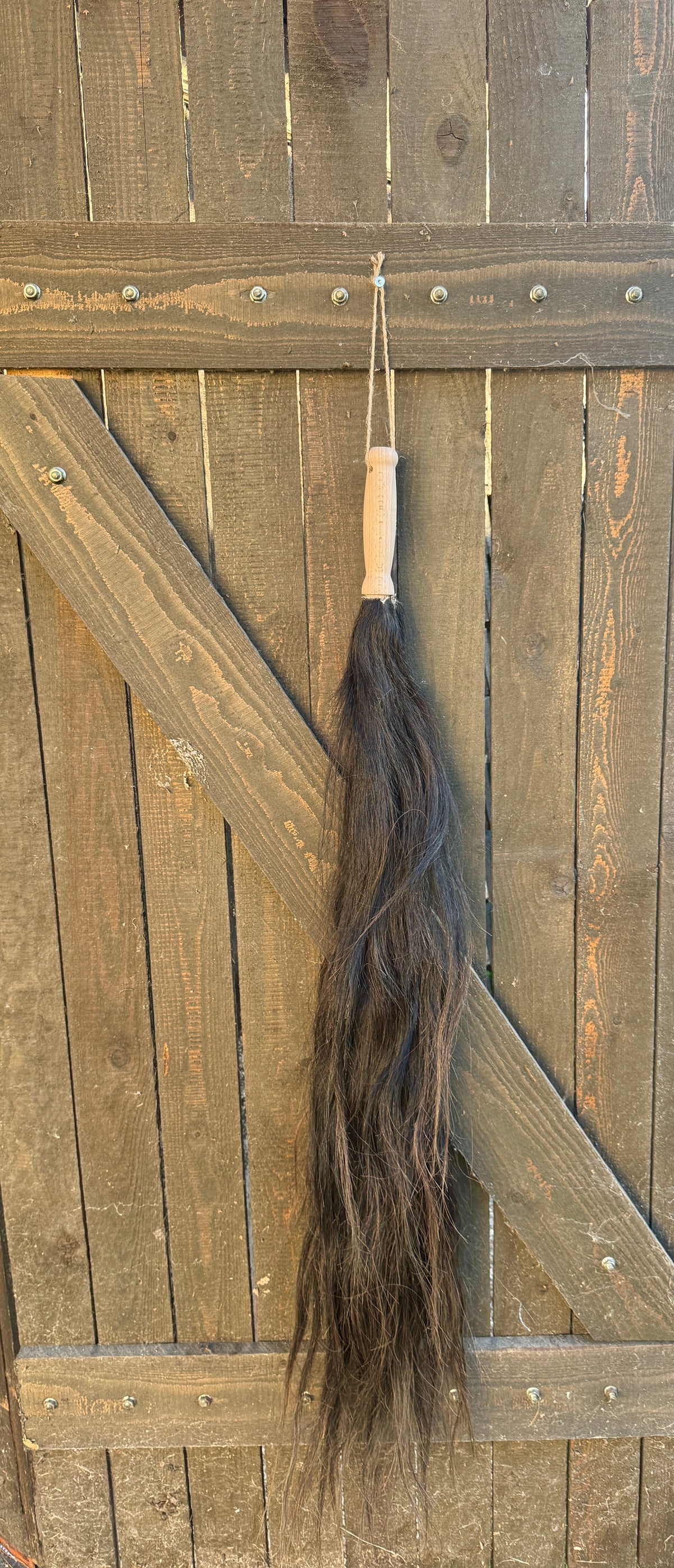 Pferde Schweif Schwarz mit Griff
