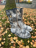 Krampusstiefel 20 Loch Grau Antik