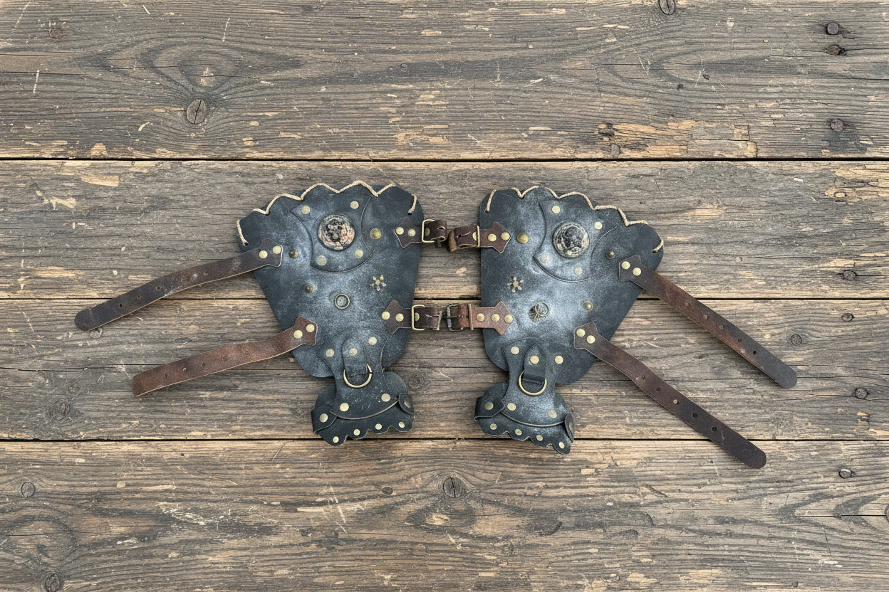 Handgamaschen Schwarz Antik