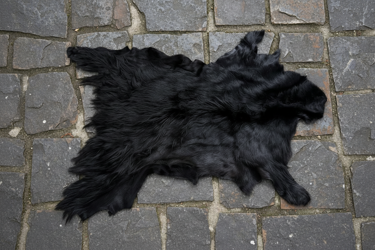 Ziegenfelle Schwarz gefärbt